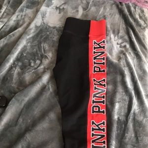 PINK Red and Black Leggings
